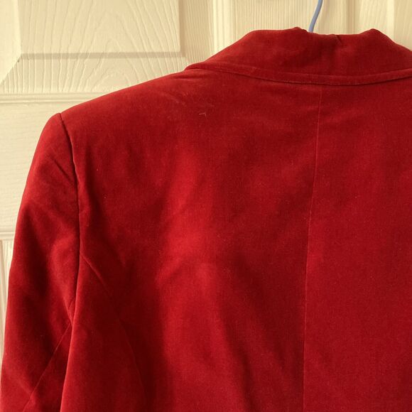 Studio Works Womens Petite Medium  Red Blazer Jacket Vintage One Button Career - Picture 10 of 15
